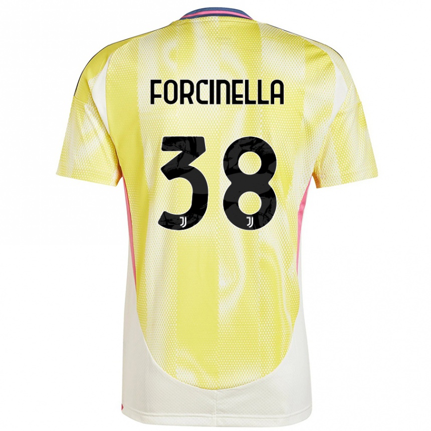 Hombre Fútbol Camiseta Camilla Forcinella #38 Amarillo Solar 2ª Equipación 2024/25