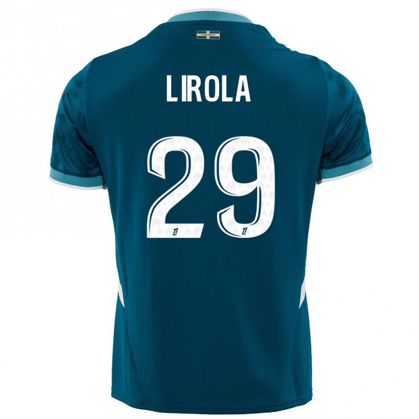 Hombre Fútbol Camiseta Pol Lirola #29 Azul Turquesa 2ª Equipación 2024/25