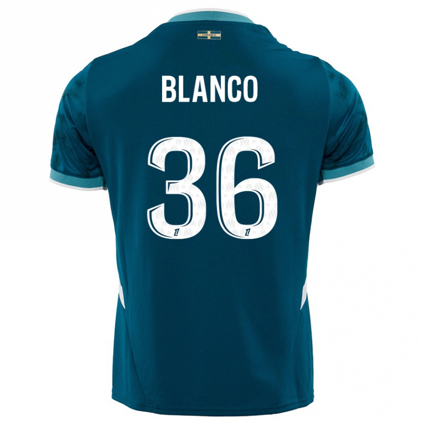 Hombre Fútbol Camiseta Ruben Blanco #36 Azul Turquesa 2ª Equipación 2024/25