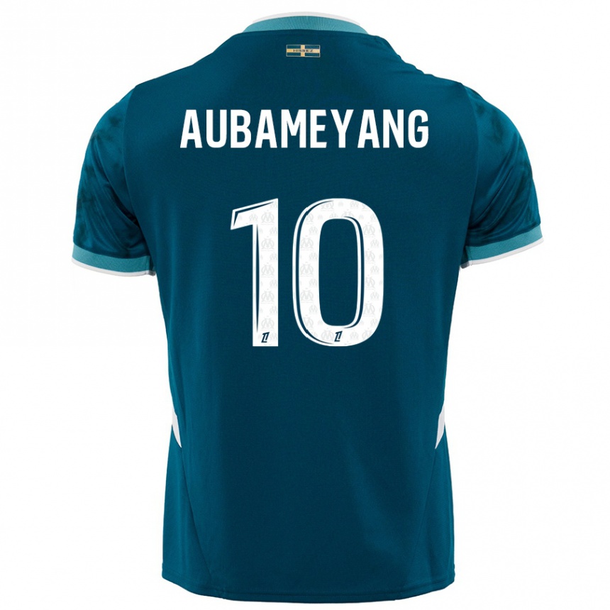 Hombre Fútbol Camiseta Pierre-Emerick Aubameyang #10 Azul Turquesa 2ª Equipación 2024/25