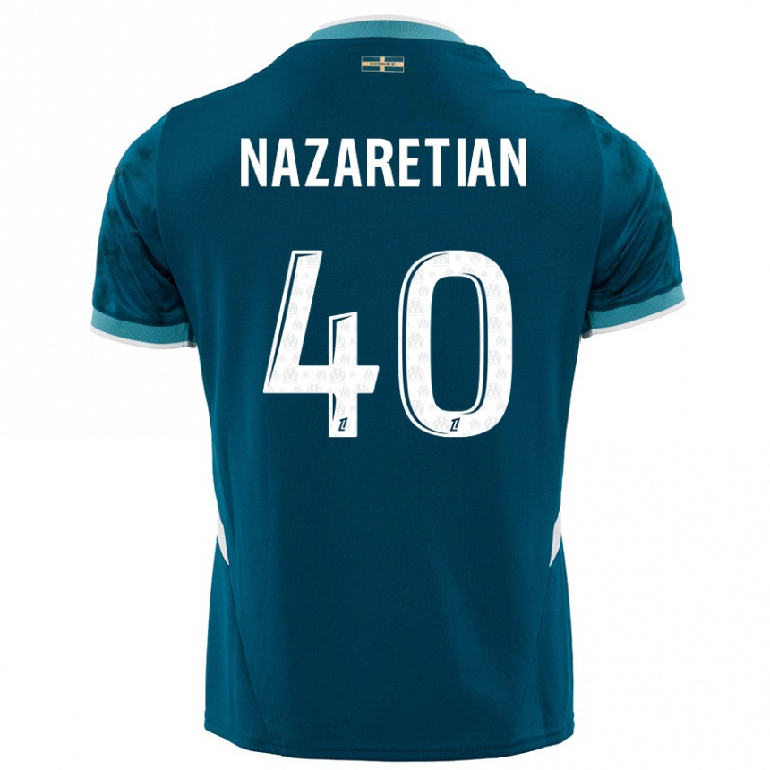 Hombre Fútbol Camiseta Manuel Nazaretian #40 Azul Turquesa 2ª Equipación 2024/25