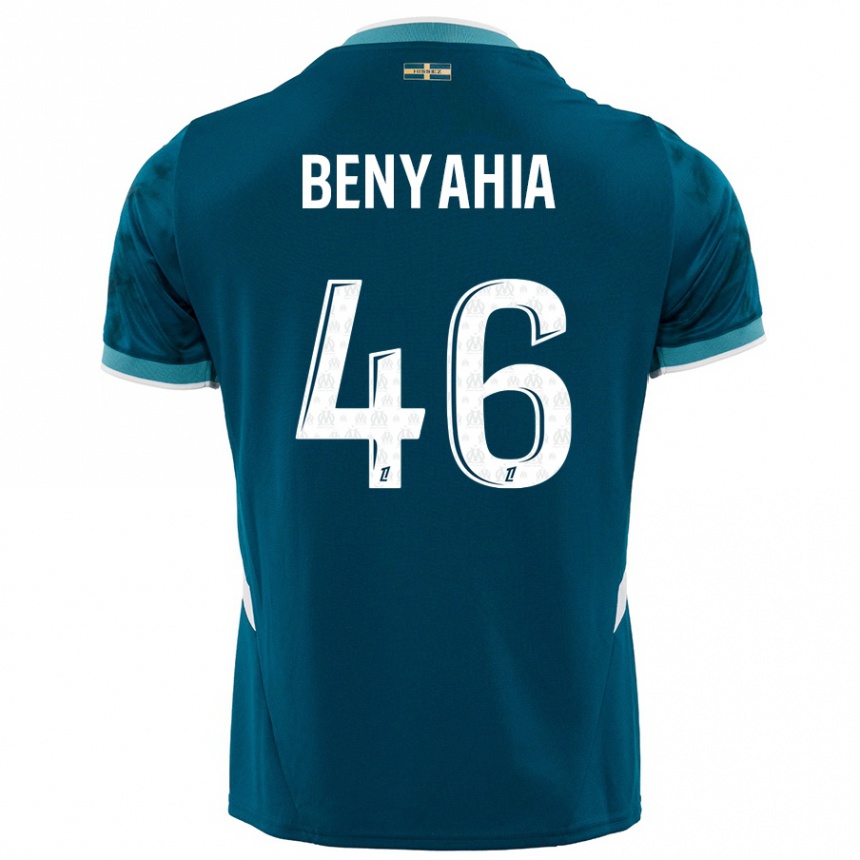 Hombre Fútbol Camiseta Aylan Benyahia-Tani #46 Azul Turquesa 2ª Equipación 2024/25