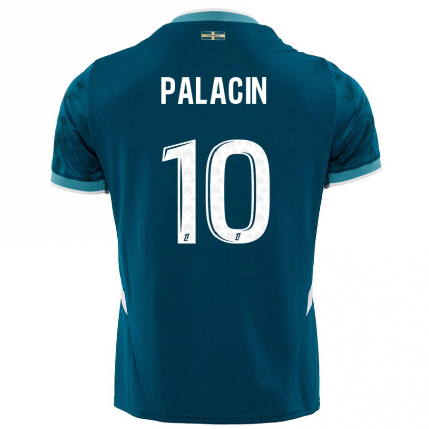 Hombre Fútbol Camiseta Sara Palacin #10 Azul Turquesa 2ª Equipación 2024/25