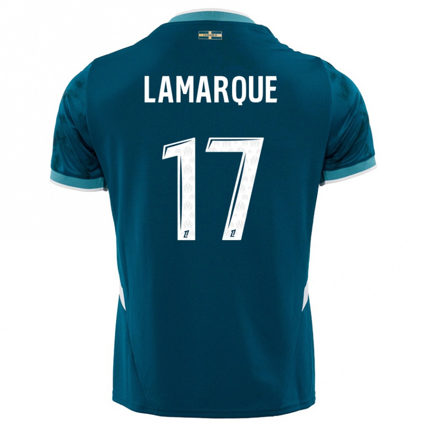 Hombre Fútbol Camiseta Alais Lamarque #17 Azul Turquesa 2ª Equipación 2024/25