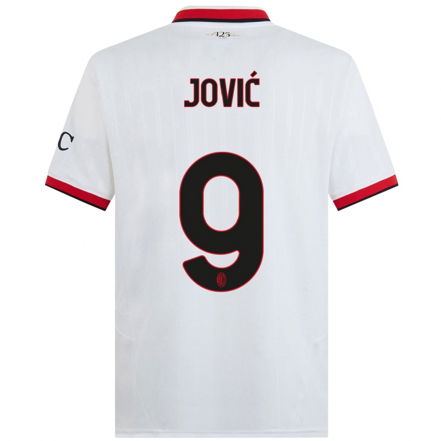 Hombre Fútbol Camiseta Luka Jovic #9 Blanco Negro Rojo 2ª Equipación 2024/25