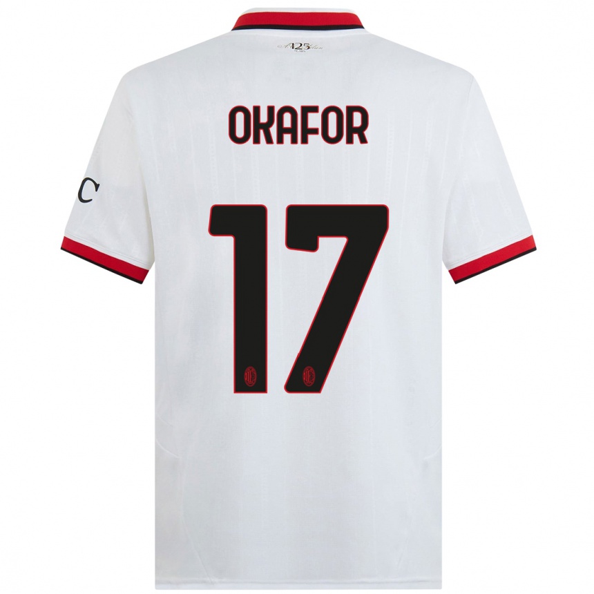 Hombre Fútbol Camiseta Noah Okafor #17 Blanco Negro Rojo 2ª Equipación 2024/25