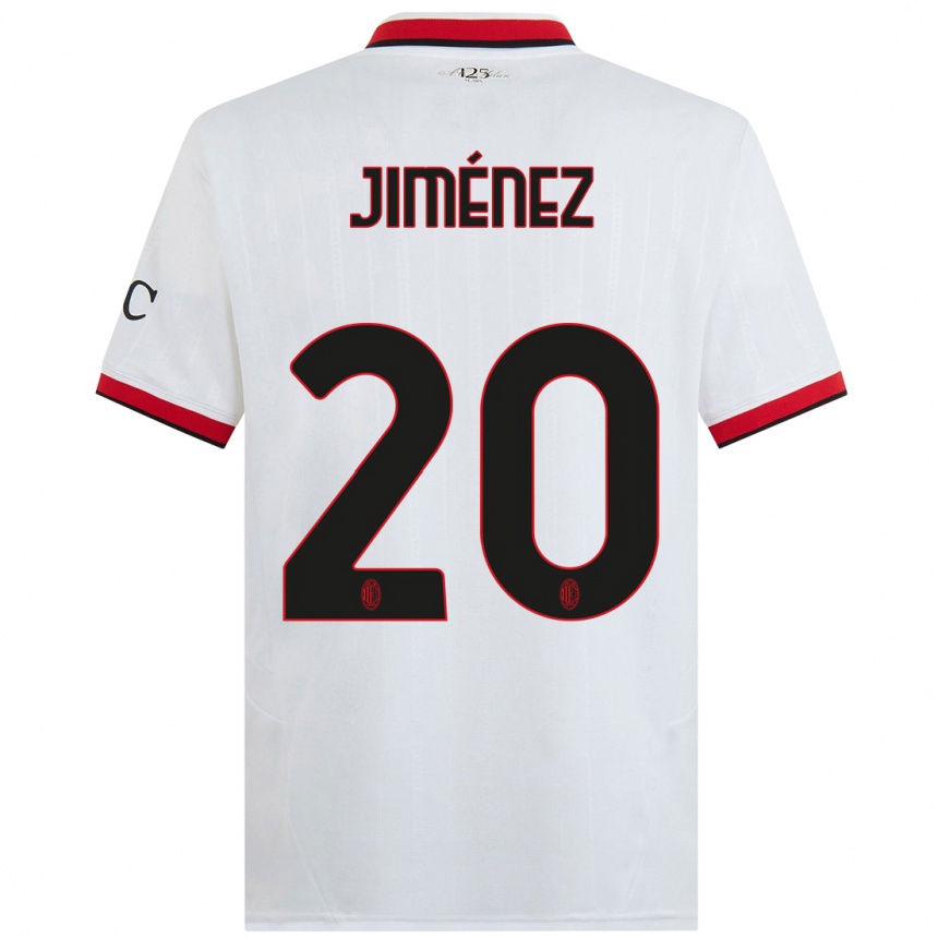 Hombre Fútbol Camiseta Álex Jiménez #20 Blanco Negro Rojo 2ª Equipación 2024/25