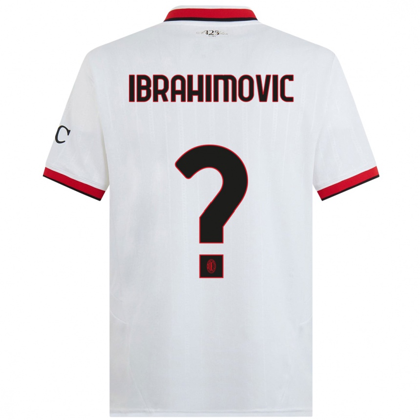 Hombre Fútbol Camiseta Vincent Ibrahimovic #0 Blanco Negro Rojo 2ª Equipación 2024/25