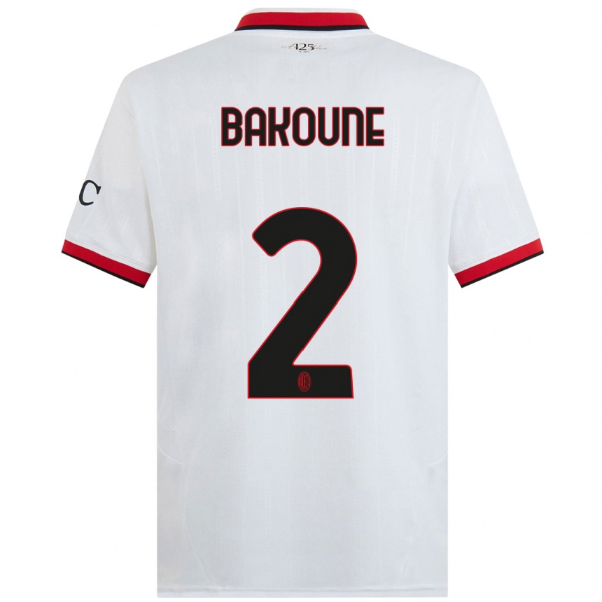 Hombre Fútbol Camiseta Adam Bakoune #2 Blanco Negro Rojo 2ª Equipación 2024/25