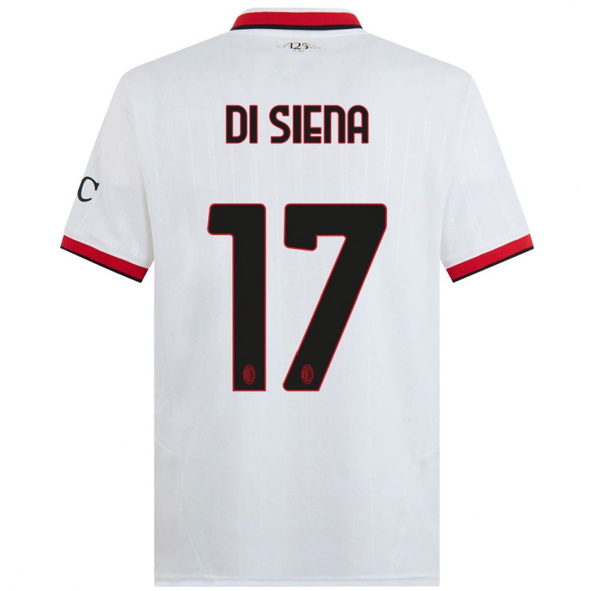 Hombre Fútbol Camiseta Andrea Di Siena #17 Blanco Negro Rojo 2ª Equipación 2024/25