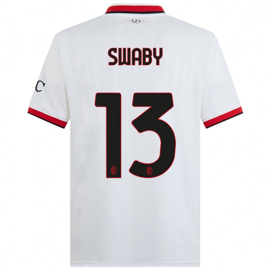 Hombre Fútbol Camiseta Allyson Swaby #13 Blanco Negro Rojo 2ª Equipación 2024/25