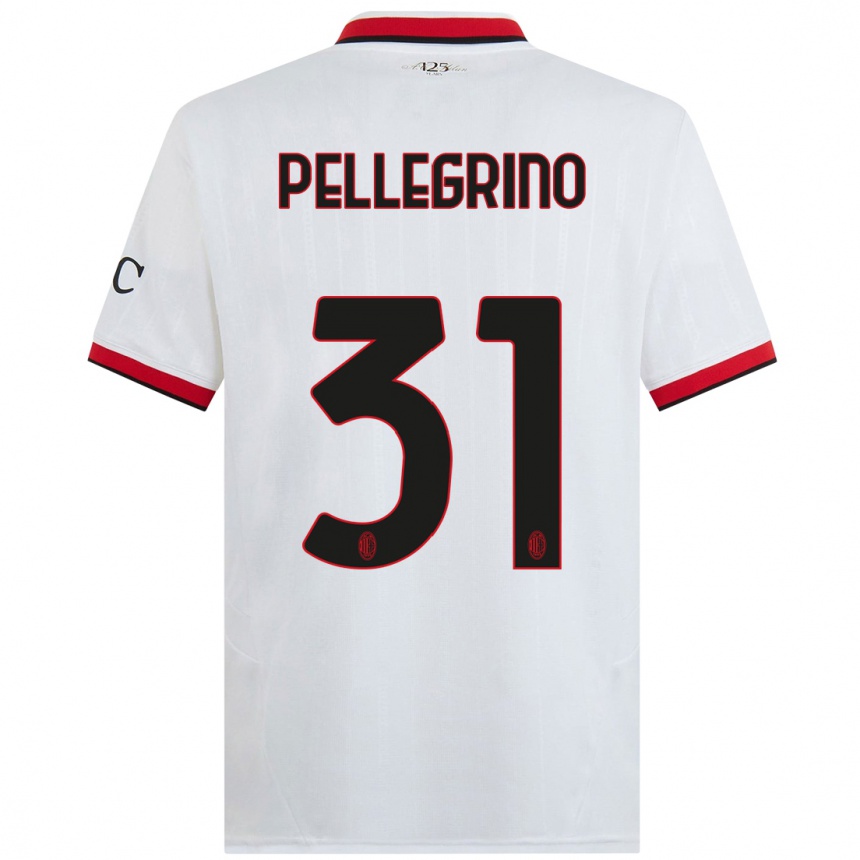 Hombre Fútbol Camiseta Marco Pellegrino #31 Blanco Negro Rojo 2ª Equipación 2024/25