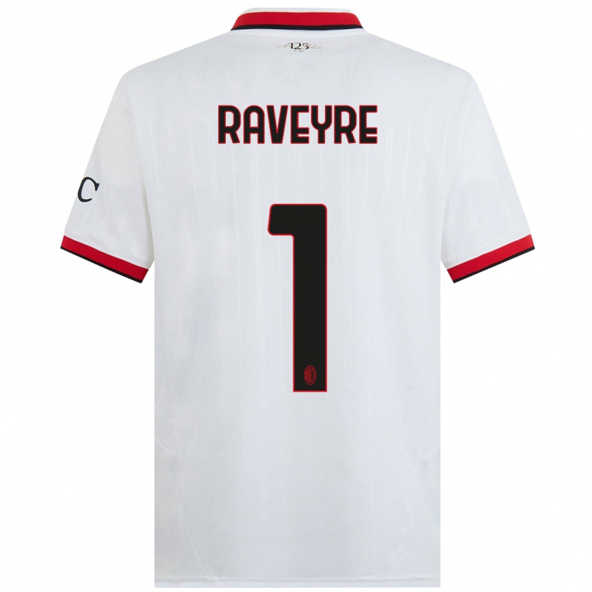 Hombre Fútbol Camiseta Noah Raveyre #1 Blanco Negro Rojo 2ª Equipación 2024/25