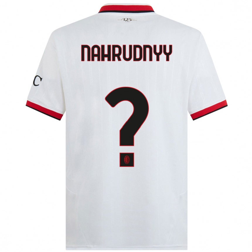 Hombre Fútbol Camiseta Vladislav Nahrudnyy #0 Blanco Negro Rojo 2ª Equipación 2024/25