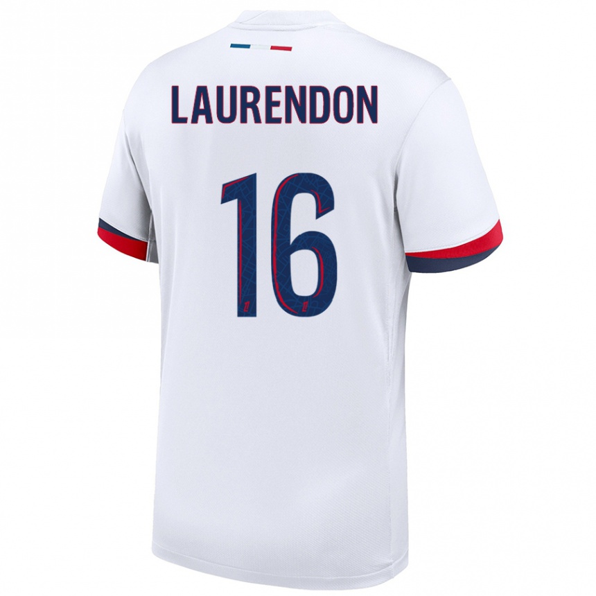 Hombre Fútbol Camiseta Bilal Laurendon #16 Blanco Azul Rojo 2ª Equipación 2024/25