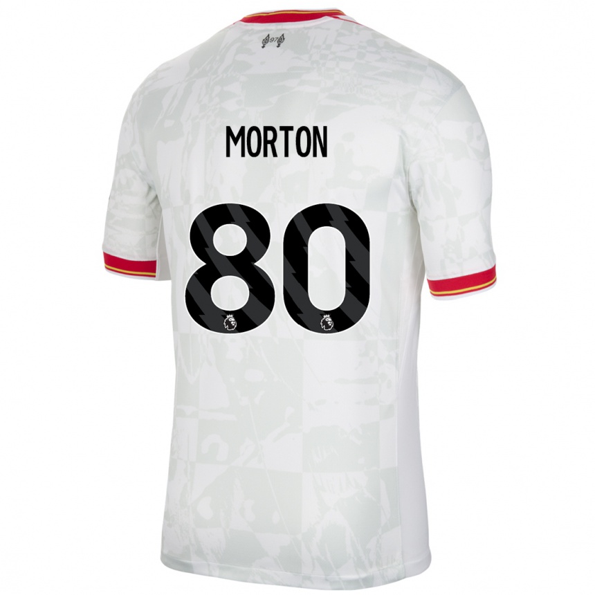 Hombre Fútbol Camiseta Tyler Morton #80 Blanco Rojo Negro Equipación Tercera 2024/25