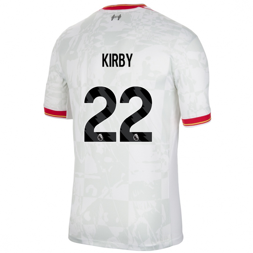 Hombre Fútbol Camiseta Faye Kirby #22 Blanco Rojo Negro Equipación Tercera 2024/25