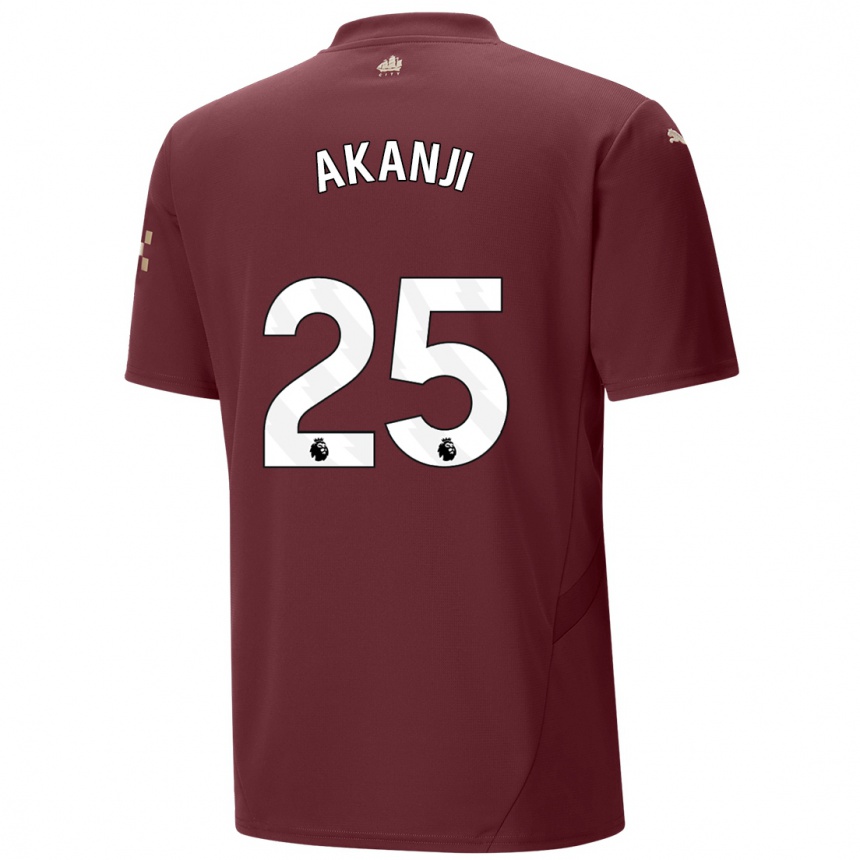 Hombre Fútbol Camiseta Manuel Akanji #25 Granate Equipación Tercera 2024/25