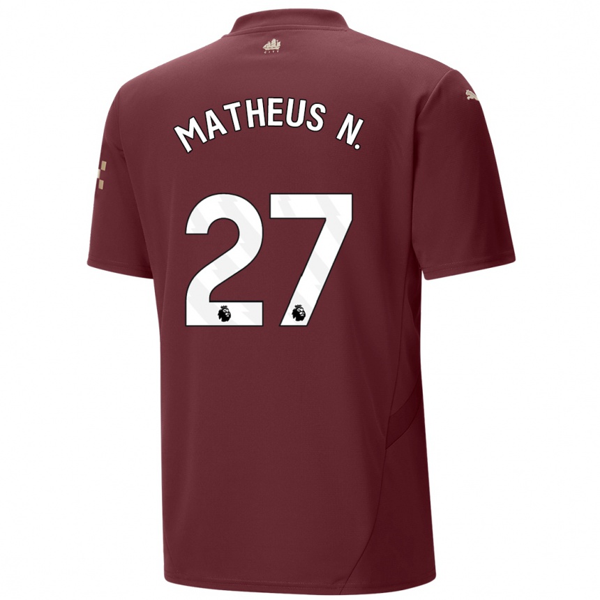 Hombre Fútbol Camiseta Matheus Nunes #27 Granate Equipación Tercera 2024/25