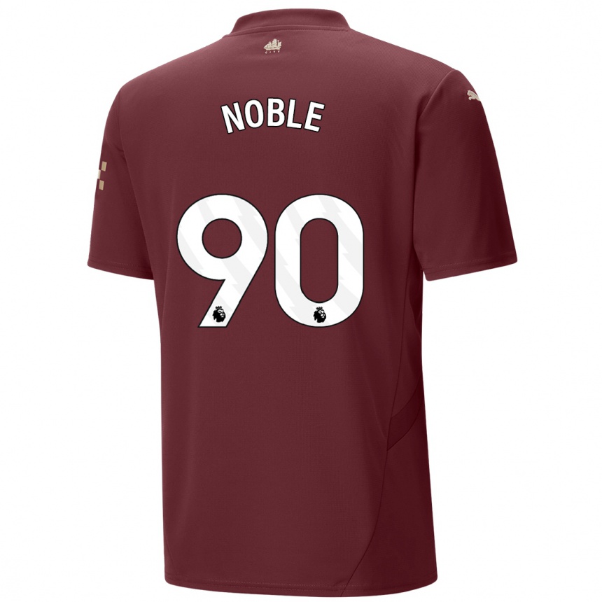 Hombre Fútbol Camiseta Kian Noble #90 Granate Equipación Tercera 2024/25