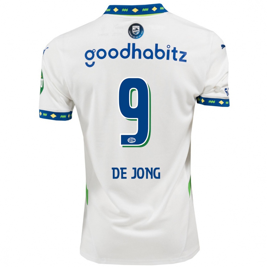 Hombre Fútbol Camiseta Luuk De Jong #9 Blanco Azul Oscuro Equipación Tercera 2024/25