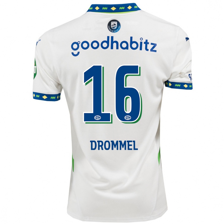 Hombre Fútbol Camiseta Joël Drommel #16 Blanco Azul Oscuro Equipación Tercera 2024/25