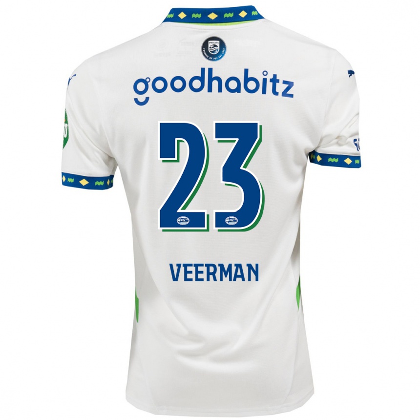 Hombre Fútbol Camiseta Joey Veerman #23 Blanco Azul Oscuro Equipación Tercera 2024/25