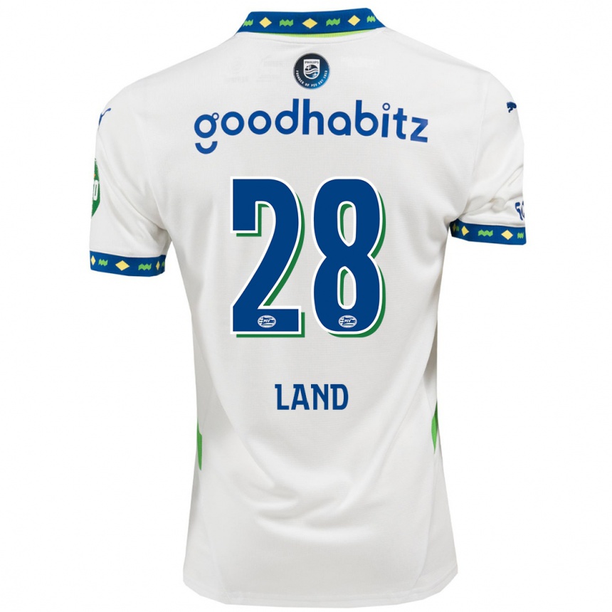 Hombre Fútbol Camiseta Tygo Land #28 Blanco Azul Oscuro Equipación Tercera 2024/25