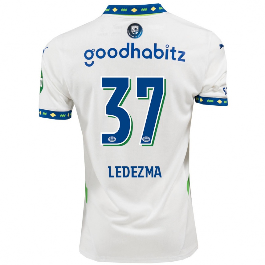 Hombre Fútbol Camiseta Richard Ledezma #37 Blanco Azul Oscuro Equipación Tercera 2024/25