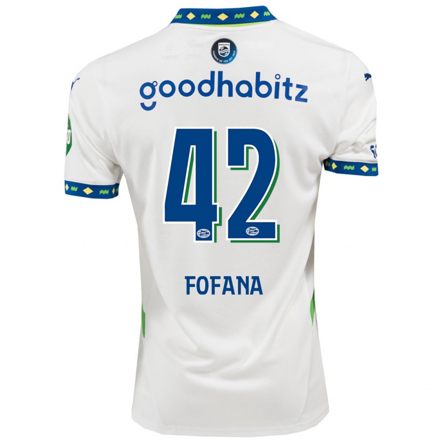 Hombre Fútbol Camiseta Fodé Fofana #42 Blanco Azul Oscuro Equipación Tercera 2024/25