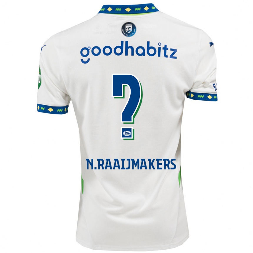 Hombre Fútbol Camiseta Niels Raaijmakers #0 Blanco Azul Oscuro Equipación Tercera 2024/25