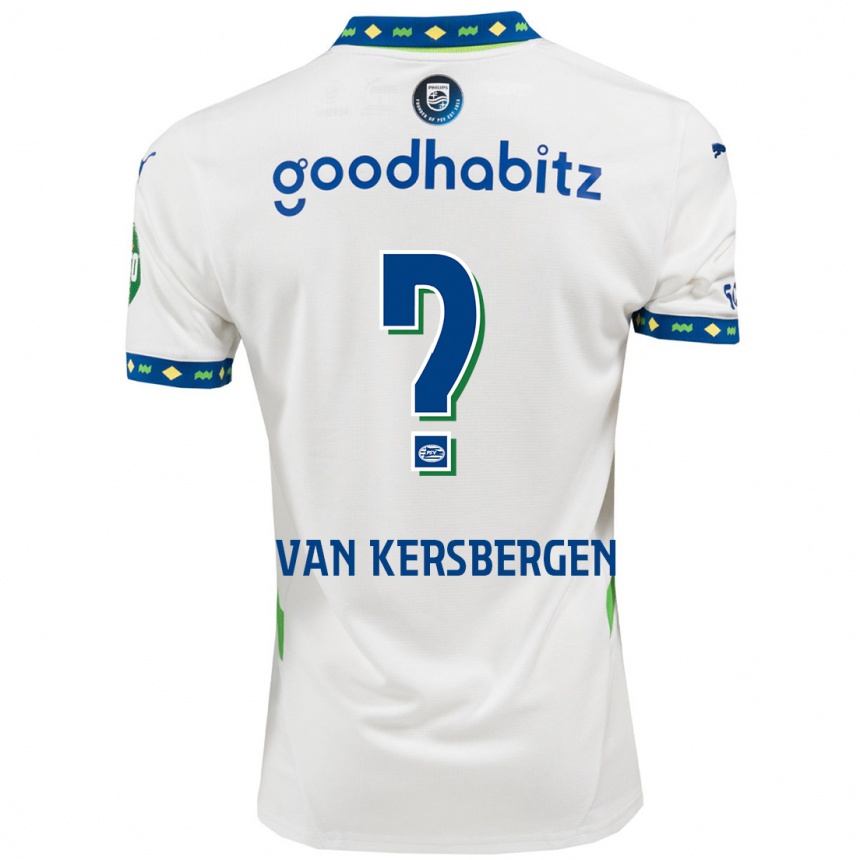 Hombre Fútbol Camiseta Sander Van Kersbergen #0 Blanco Azul Oscuro Equipación Tercera 2024/25