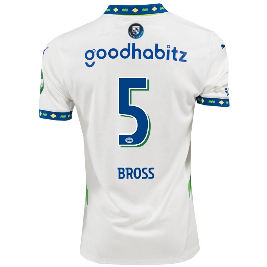 Hombre Fútbol Camiseta Melanie Bross #5 Blanco Azul Oscuro Equipación Tercera 2024/25