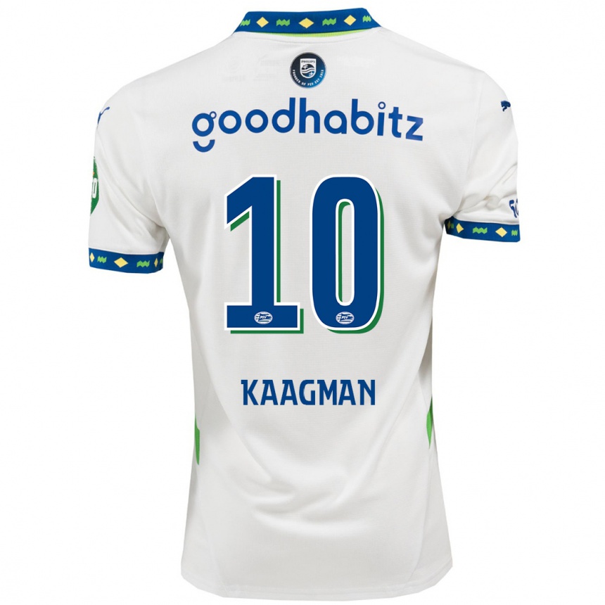 Hombre Fútbol Camiseta Inessa Kaagman #10 Blanco Azul Oscuro Equipación Tercera 2024/25