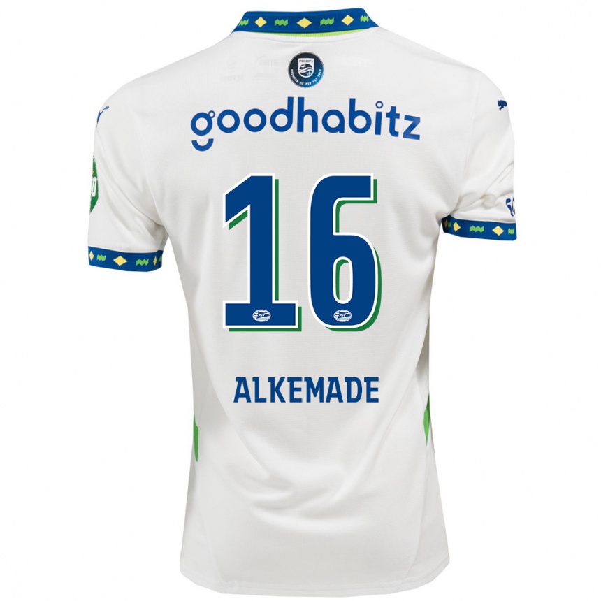 Hombre Fútbol Camiseta Lisan Alkemade #16 Blanco Azul Oscuro Equipación Tercera 2024/25