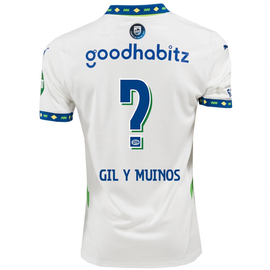 Hombre Fútbol Camiseta Yaël Gil Y Muiños #0 Blanco Azul Oscuro Equipación Tercera 2024/25