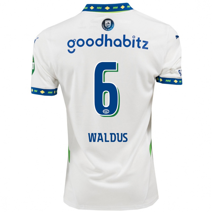 Hombre Fútbol Camiseta Maruschka Waldus #6 Blanco Azul Oscuro Equipación Tercera 2024/25