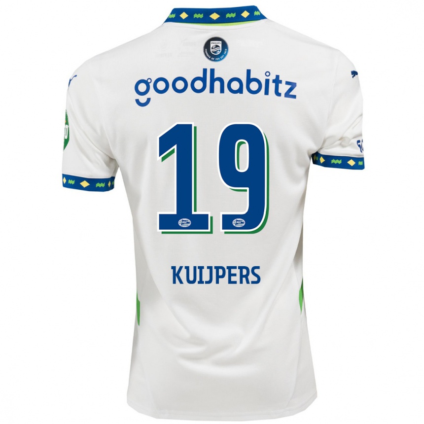 Hombre Fútbol Camiseta Jeslynn Kuijpers #19 Blanco Azul Oscuro Equipación Tercera 2024/25