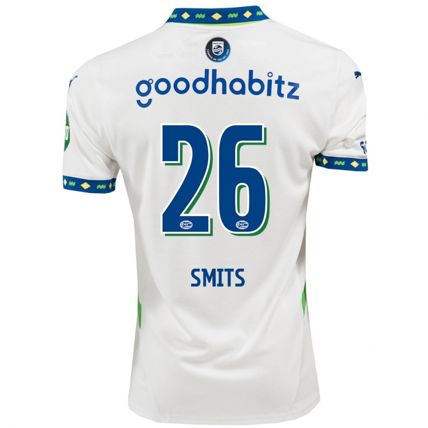 Hombre Fútbol Camiseta Eef Smits #26 Blanco Azul Oscuro Equipación Tercera 2024/25