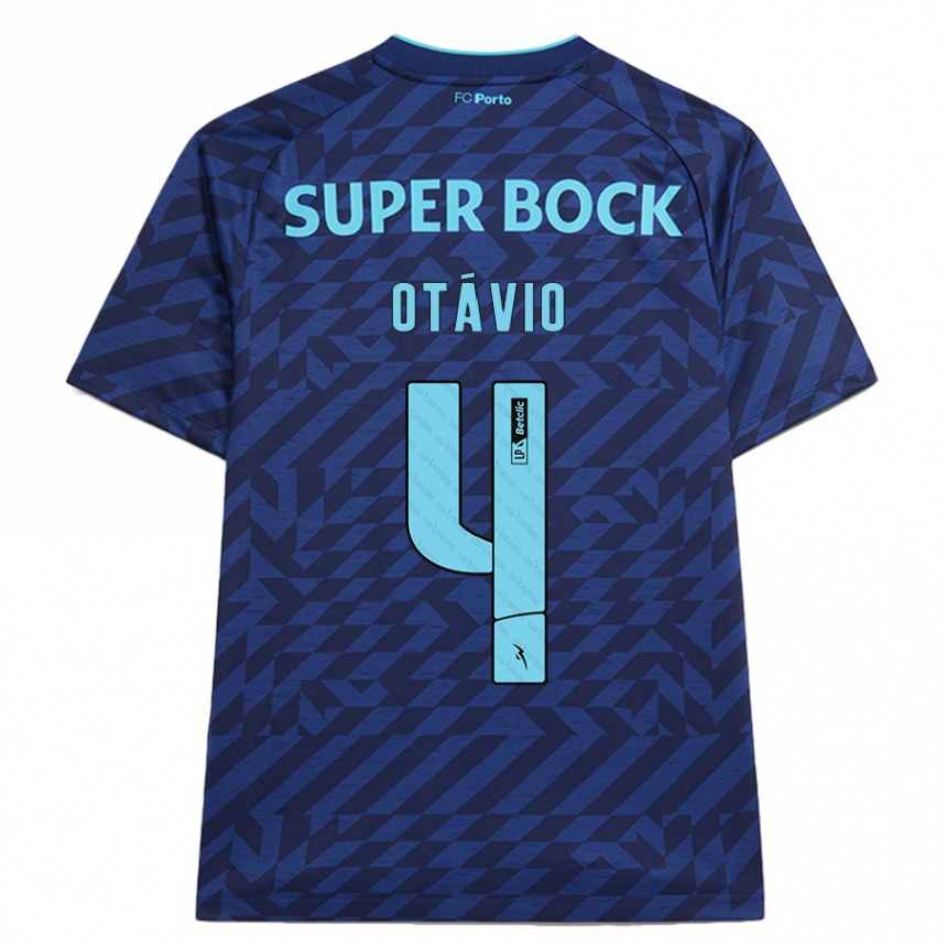 Hombre Fútbol Camiseta Otávio #4 Azul Marino Equipación Tercera 2024/25