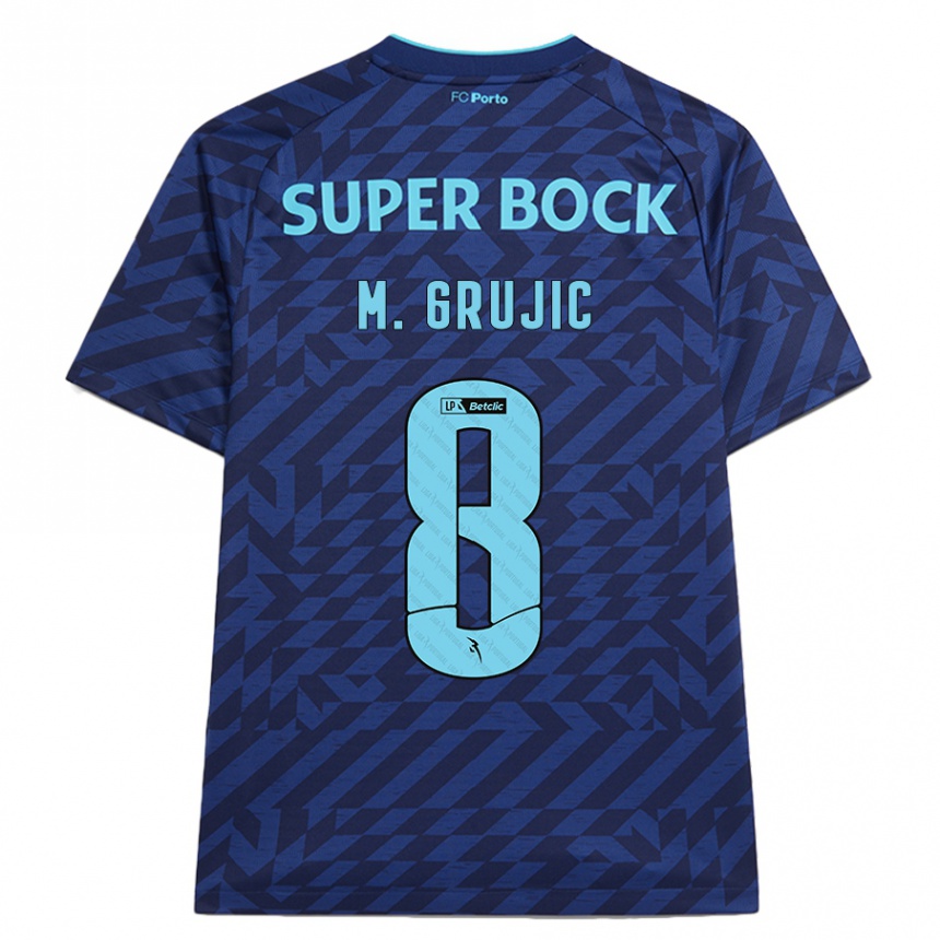 Hombre Fútbol Camiseta Marko Grujic #8 Azul Marino Equipación Tercera 2024/25