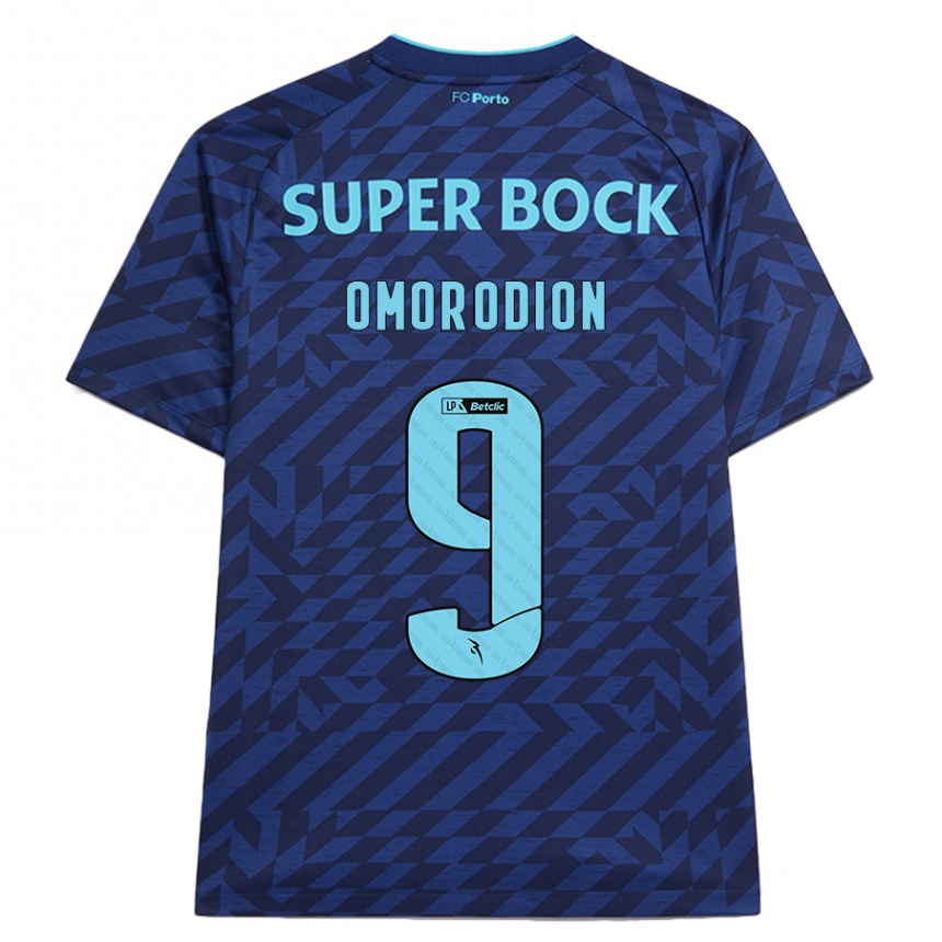 Hombre Fútbol Camiseta Samu Omorodion #9 Azul Marino Equipación Tercera 2024/25