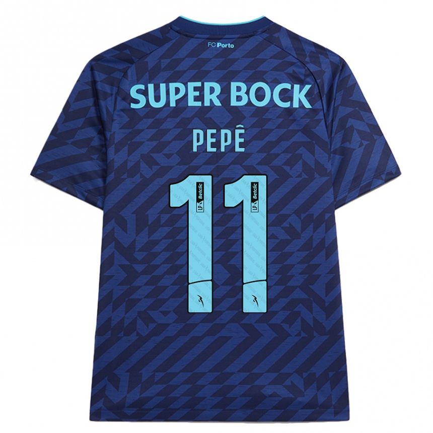 Hombre Fútbol Camiseta Pepê #11 Azul Marino Equipación Tercera 2024/25