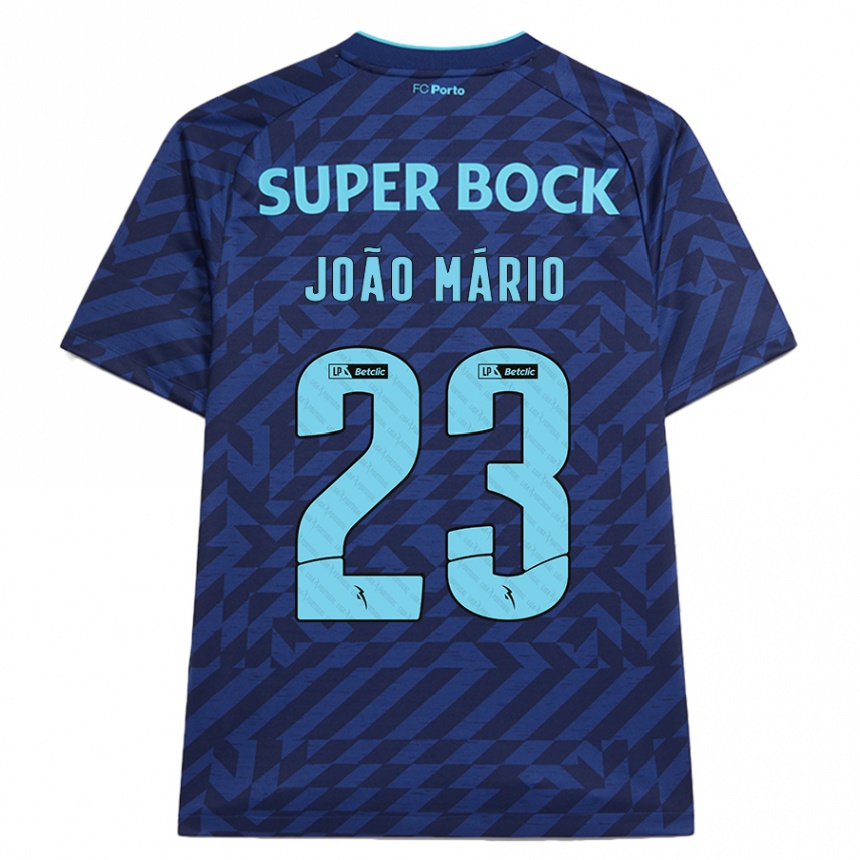 Hombre Fútbol Camiseta João Mário #23 Azul Marino Equipación Tercera 2024/25