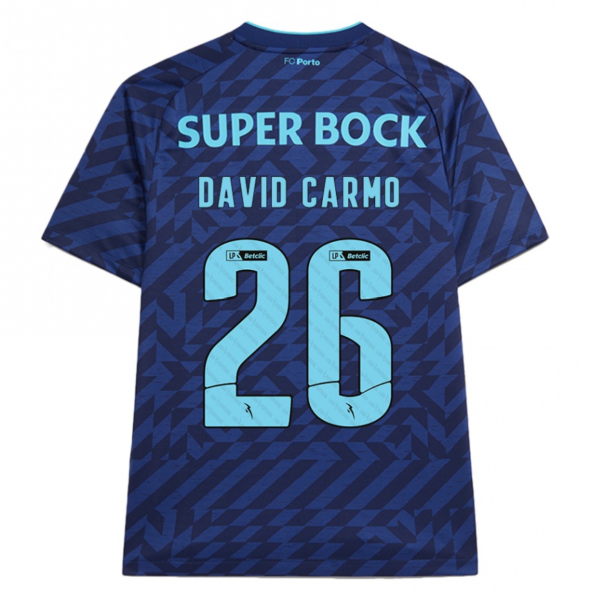 Hombre Fútbol Camiseta David Carmo #26 Azul Marino Equipación Tercera 2024/25