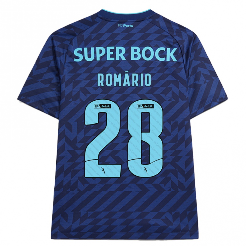 Hombre Fútbol Camiseta Romário Baró #28 Azul Marino Equipación Tercera 2024/25