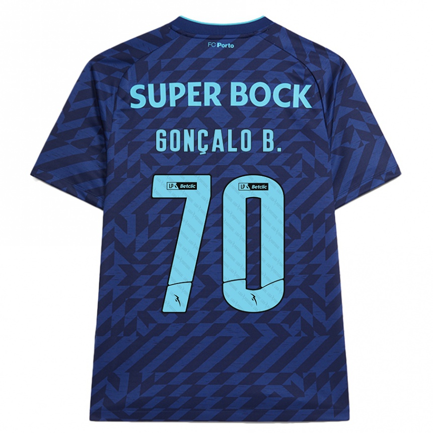 Hombre Fútbol Camiseta Gonçalo Borges #70 Azul Marino Equipación Tercera 2024/25