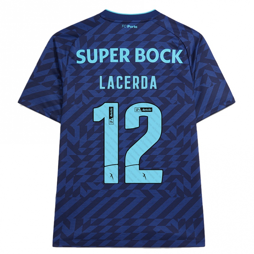 Hombre Fútbol Camiseta Lacerda #12 Azul Marino Equipación Tercera 2024/25