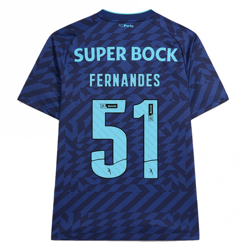 Hombre Fútbol Camiseta Diogo Fernandes #51 Azul Marino Equipación Tercera 2024/25