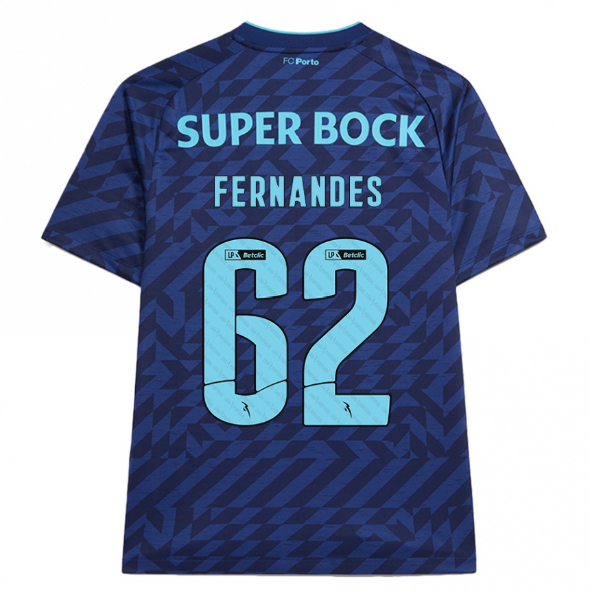 Hombre Fútbol Camiseta Rodrigo Fernandes #62 Azul Marino Equipación Tercera 2024/25